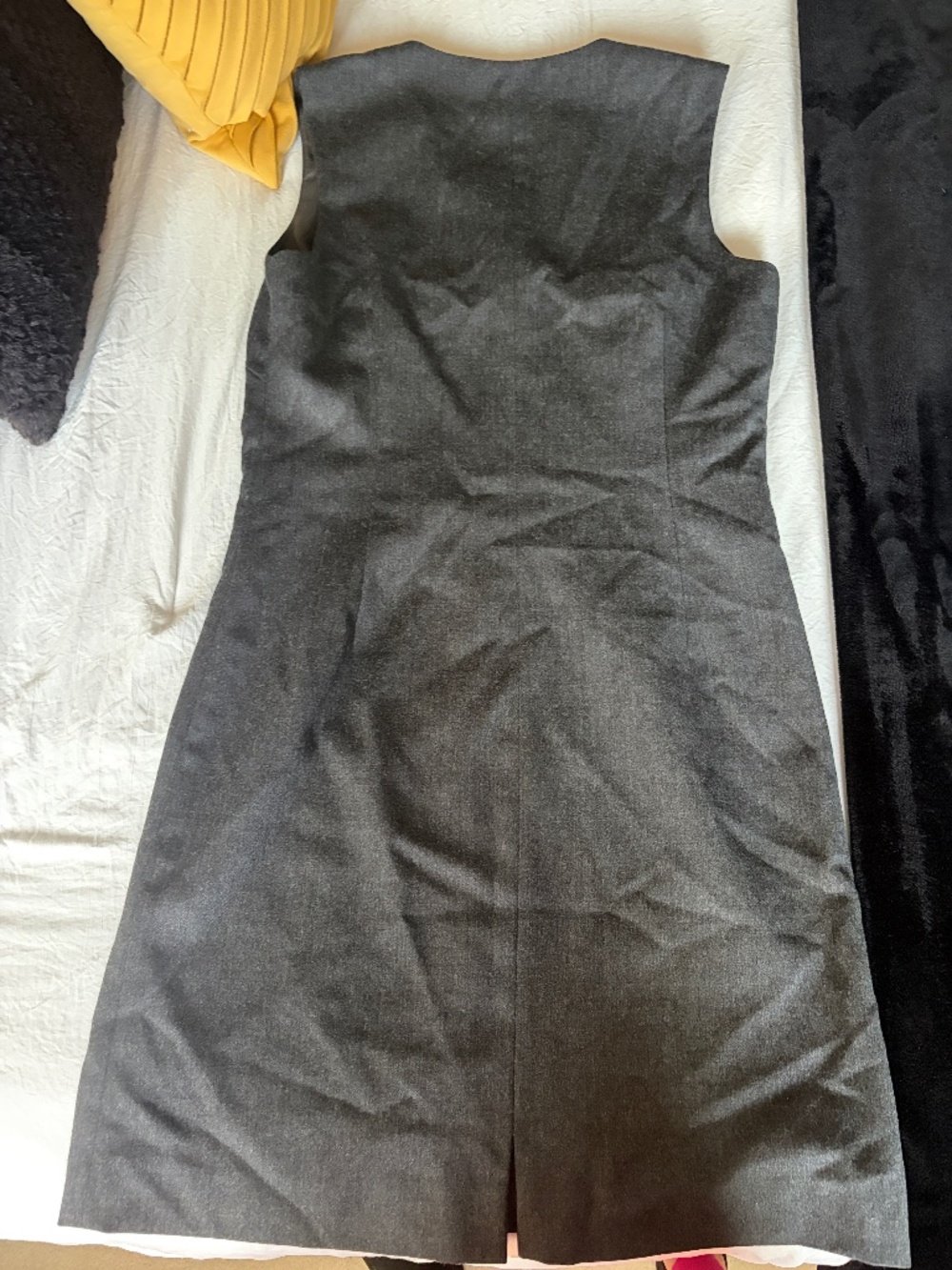 Vintage Holt Renfrew 100% Virgin Wool Charcoal Sheath Dress Size 6